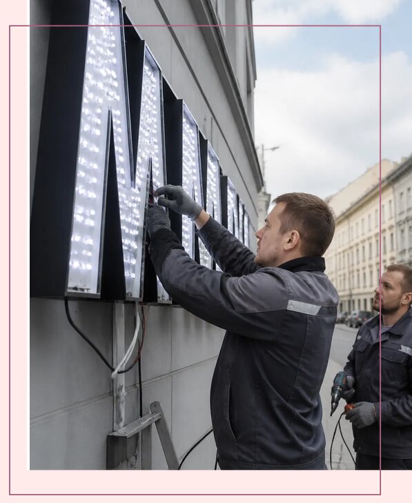 Изготовление и монтаж светодиодных LED вывесок в Назрани