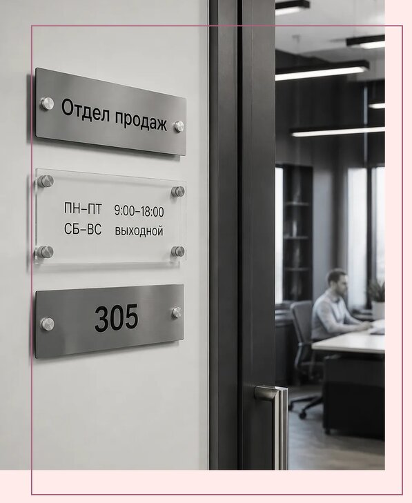 Офисные таблички на дверь в Назрани по цене от 5033 р. | Аванза-Нзр